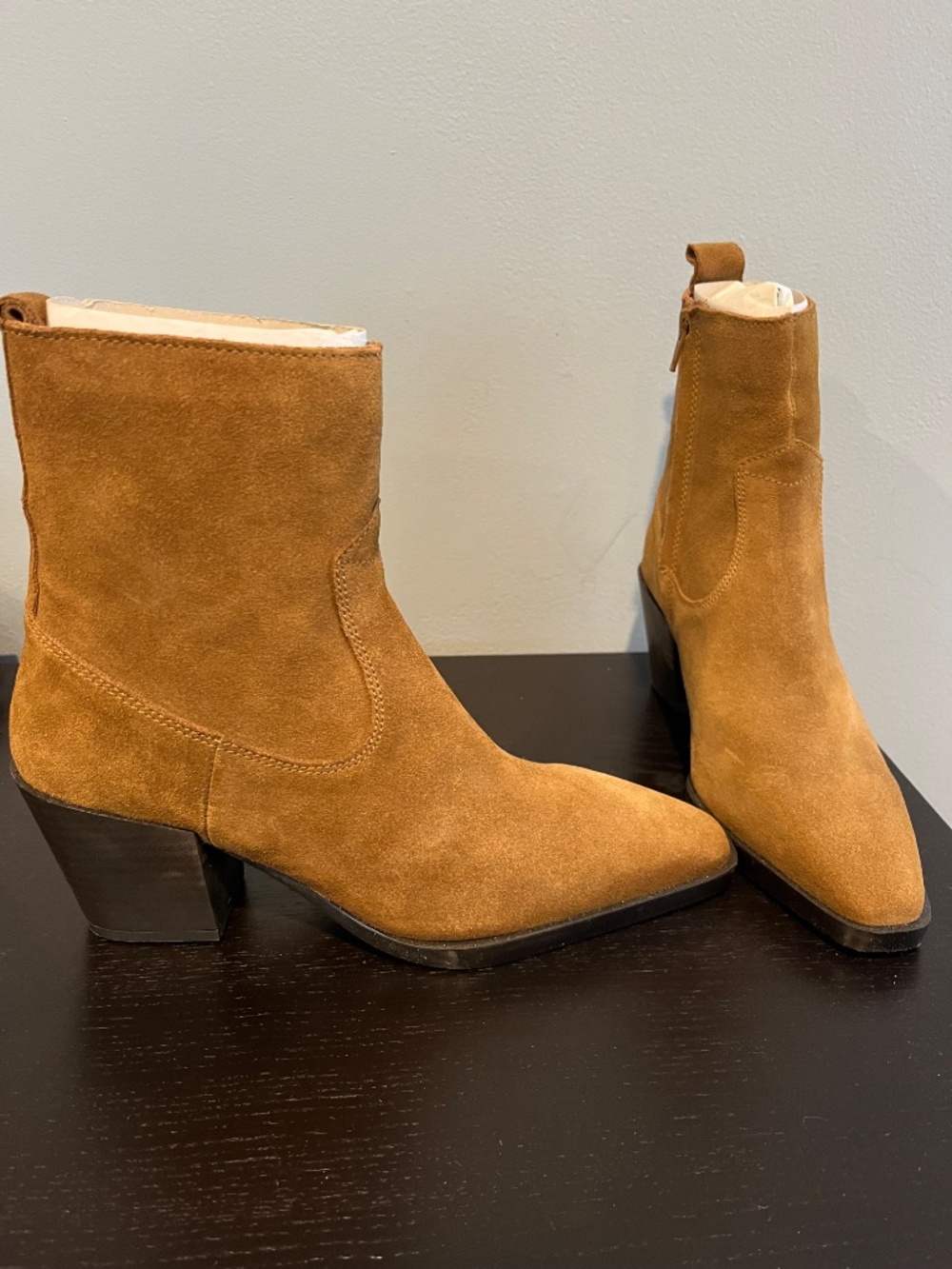 NEW Mango Suede Ankle Boots in Brown - Western Style size 37 - Picture 3 of 7